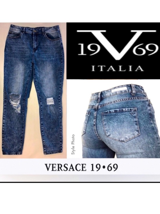 Versace 19.69 Denim - Versace 19.69 Abbigliamento Sportivo SRL Distressed High-Rise Jeans (30/10)